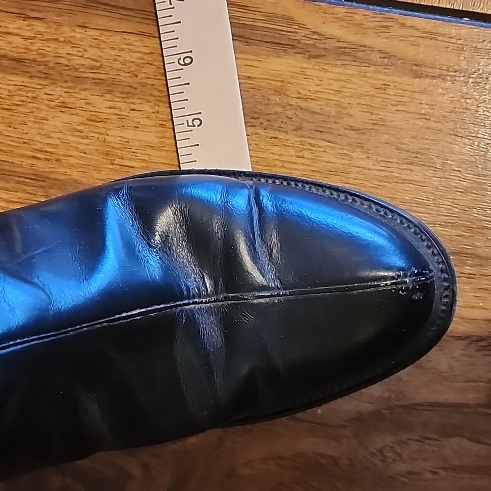 EXCELSIOR Black Boots Leather Shiny Well Made Very Little Wear Side Boot Pulls - Picture 8 of 11
